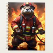 **「毛皮と炎：オッター・ファイアマンの背焼き プランナー手帳 (正面)