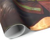 **「毛皮と炎：オッター・ファイアマンの背焼き ラッピングペーパー (ロールコーナー)