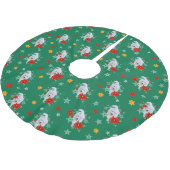 毛皮のクリスマス/冬犬サモエイ ブラッシュドポリエステルツリースカート (アングル)