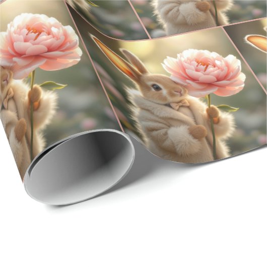 毛皮のコートを着ているウサギ ラッピングペーパー (ロールコーナー)