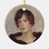 毛皮のコートを着てジェルティ（イスラエルのイサク） セラミックオーナメント (正面)