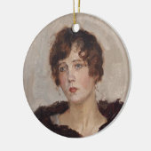 毛皮のコートを着てジェルティ（イスラエルのイサク） セラミックオーナメント (左)