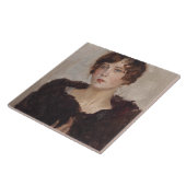 毛皮のコートを着てジェルティ（イスラエルのイサク） タイル (側面)