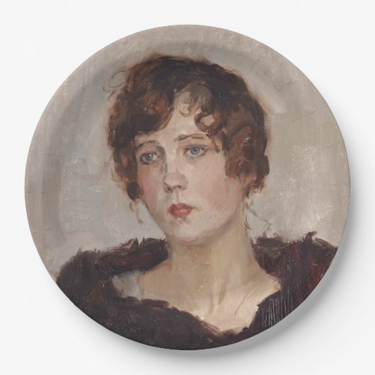 毛皮のコートを着てジェルティ（イスラエルのイサク） ペーパープレート (正面)