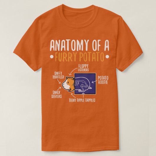 毛皮のジャガイモの解剖学 Tシャツ (デザイン正面)