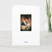 毛皮のハンドマフをつけた女性の冬の肖像画 カード (裏面)