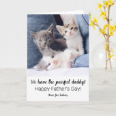 毛皮のバビーのかわいいお父さんのデイカード カード (黄色い花)