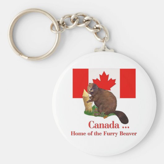 毛皮のビーバー キーホルダー (正面)