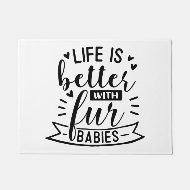 毛皮のベビーとよくして下さい ドアマット (正面)