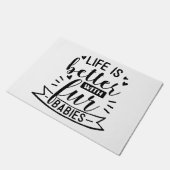 毛皮のベビーとよくして下さい ドアマット (アングル)