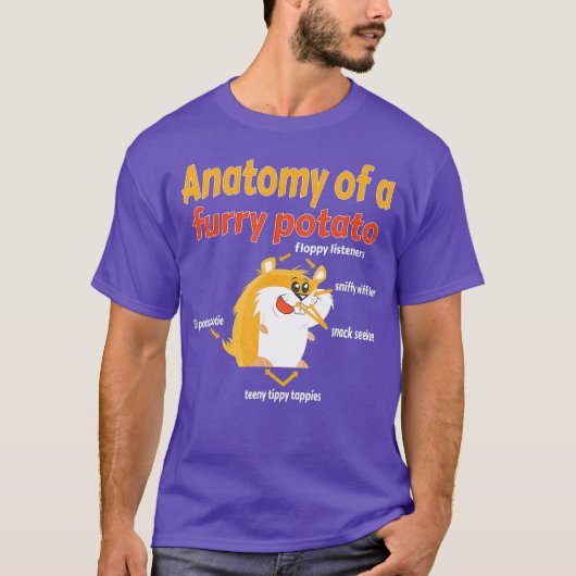 毛皮のポテトキッズサイズの解剖学 Tシャツ (正面)