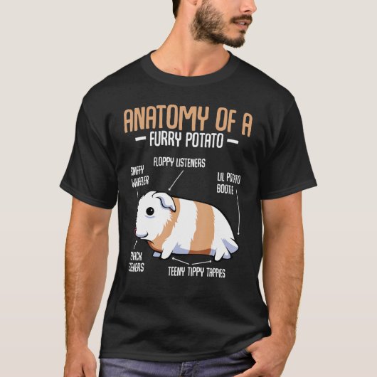 毛皮のポテトギニアブタのペットの解剖学 Tシャツ (正面)