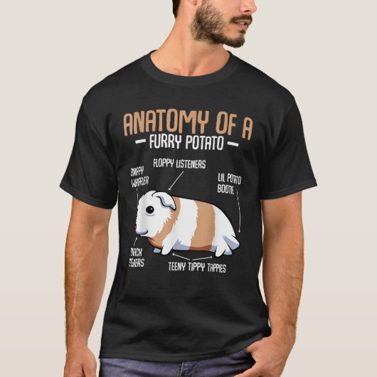 毛皮のポテトギニアブタのペットの解剖学 Tシャツ (正面)