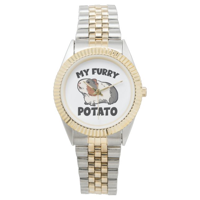 毛皮のポテトモルモット時計 腕時計 (正面)