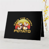 毛皮のポテト可愛いギニア豚の恋人おもしろい カード (黄色い花)