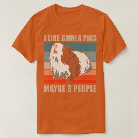 毛皮のポテト私はモルモットと多分3人が好き Tシャツ (デザイン正面)