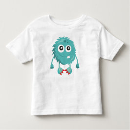 毛皮のモンスター青のモンスターかわいいモンスタ間抜けー トドラーTシャツ