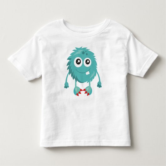 毛皮のモンスター青のモンスターかわいいモンスタ間抜けー トドラーTシャツ (正面)