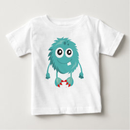 毛皮のモンスター青のモンスターかわいいモンスタ間抜けー ベビーTシャツ