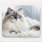 毛皮のラグのラグドール猫 マウスパッド (正面)