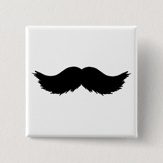 毛皮の口ひげ/口ひげ 缶バッジ (正面)