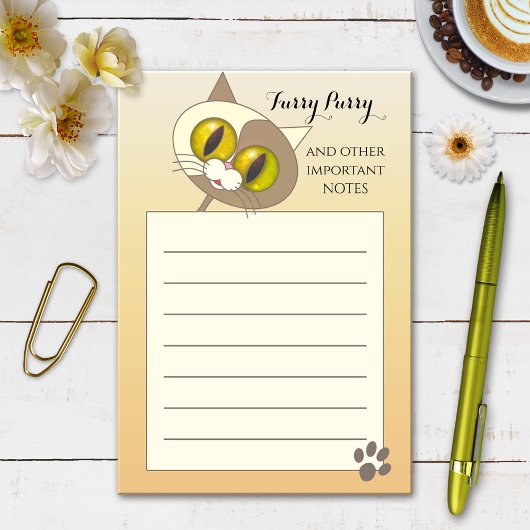 毛皮の可愛い猫のノート ポストイット