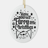 毛皮の小さなクリスマス | 両面 セラミックオーナメント (右)