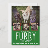 毛皮の数々のクリスマスフォトドッグのコラージクリスマス シーズンカード (正面)
