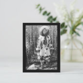 毛皮の服を着伝統的たアラスカのエスキモー女の子 ポストカード (スタンド正面)