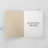 毛皮の枕に可愛い誕生日の子犬 カード (内部)