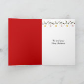 毛皮の枕の上のクリスマスマルチーズの犬 カード (内部)