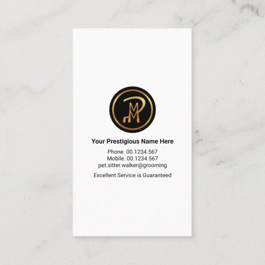 毛皮の犬の母の子供ペット座って 名刺 (裏面)