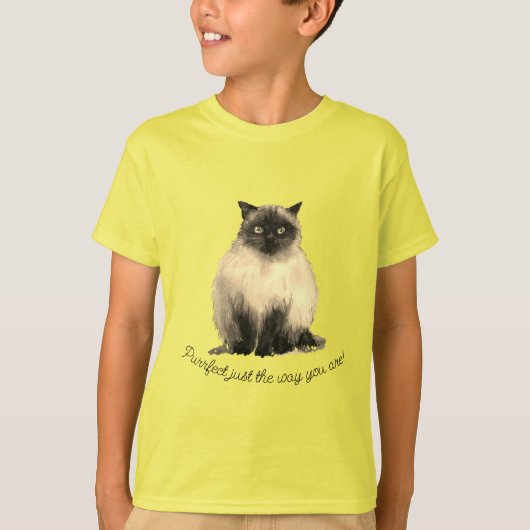 毛皮の猫Tシャツ Tシャツ (正面)