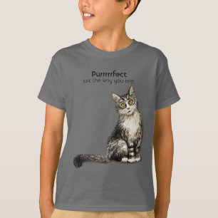毛皮の猫Tシャツ Tシャツ