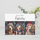 毛皮の祭り犬のクリスマスフォトコラージュ シーズンカード (スタンド正面)