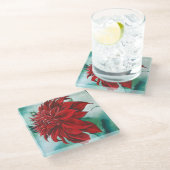 毛皮の赤 ガラスコースター (アングル)