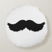 毛皮の黒い口ひげ ラウンドクッション (裏面)