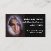 毛皮または蝶サロンの名刺を持つ女性 名刺 (裏面)