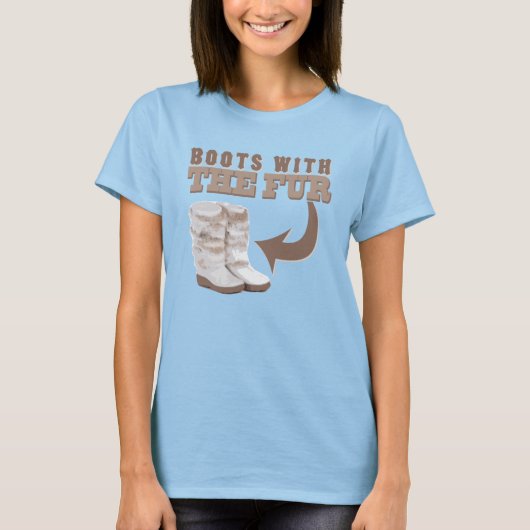 毛皮を履いたブーツ Tシャツ (正面)
