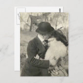 毛皮キスをするのはがき ポストカード (正面/裏面)