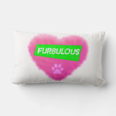 毛皮ピンクの毛皮ハート枕 ランバークッション (裏面)