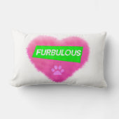 毛皮ピンクの毛皮ハート枕 ランバークッション (正面)