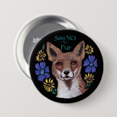 毛皮ボタンを拒否して下さい 缶バッジ (正面&裏面)