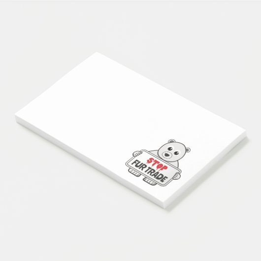 毛皮取引で悲しいシロクマ ポストイット (アングル)