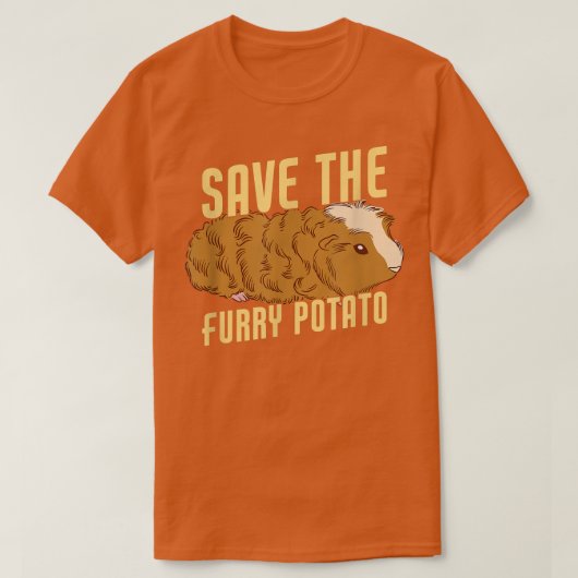 毛皮救のポテトおもしろいギニア豚Tシャツ Tシャツ (デザイン正面)