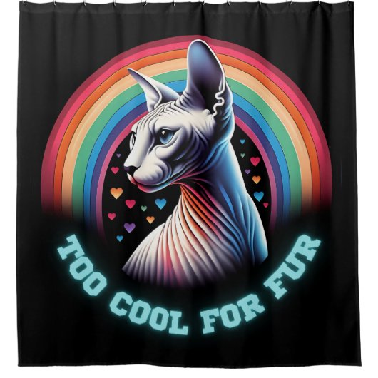 毛皮用のスフィンクス猫シャワーカクールーテン シャワーカーテン (正面)