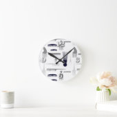 毛私達はファッションPl行きます ラウンド壁時計 (ホーム)