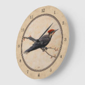 毛立てウッドペッカータン ラージ壁時計 (傾斜)