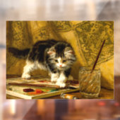 毛筆絵を描付きの子猫 ウィンドウサイン (シート2)