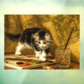 毛筆絵を描付きの子猫 ウィンドウサイン (シート3)